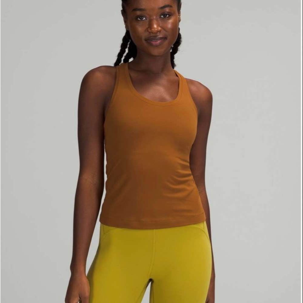Lululemon Cool Racerback Tank Top Shorter Length Nulu Copper Brown